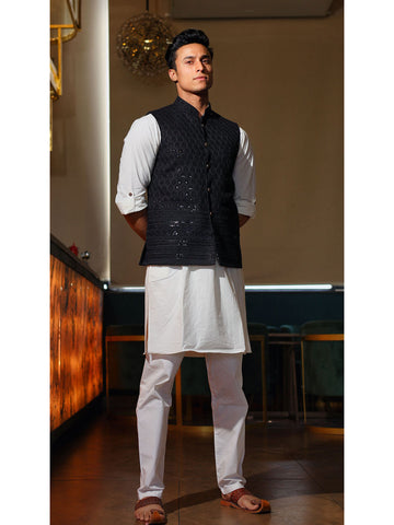 Black Heavy Embroidery Jacket